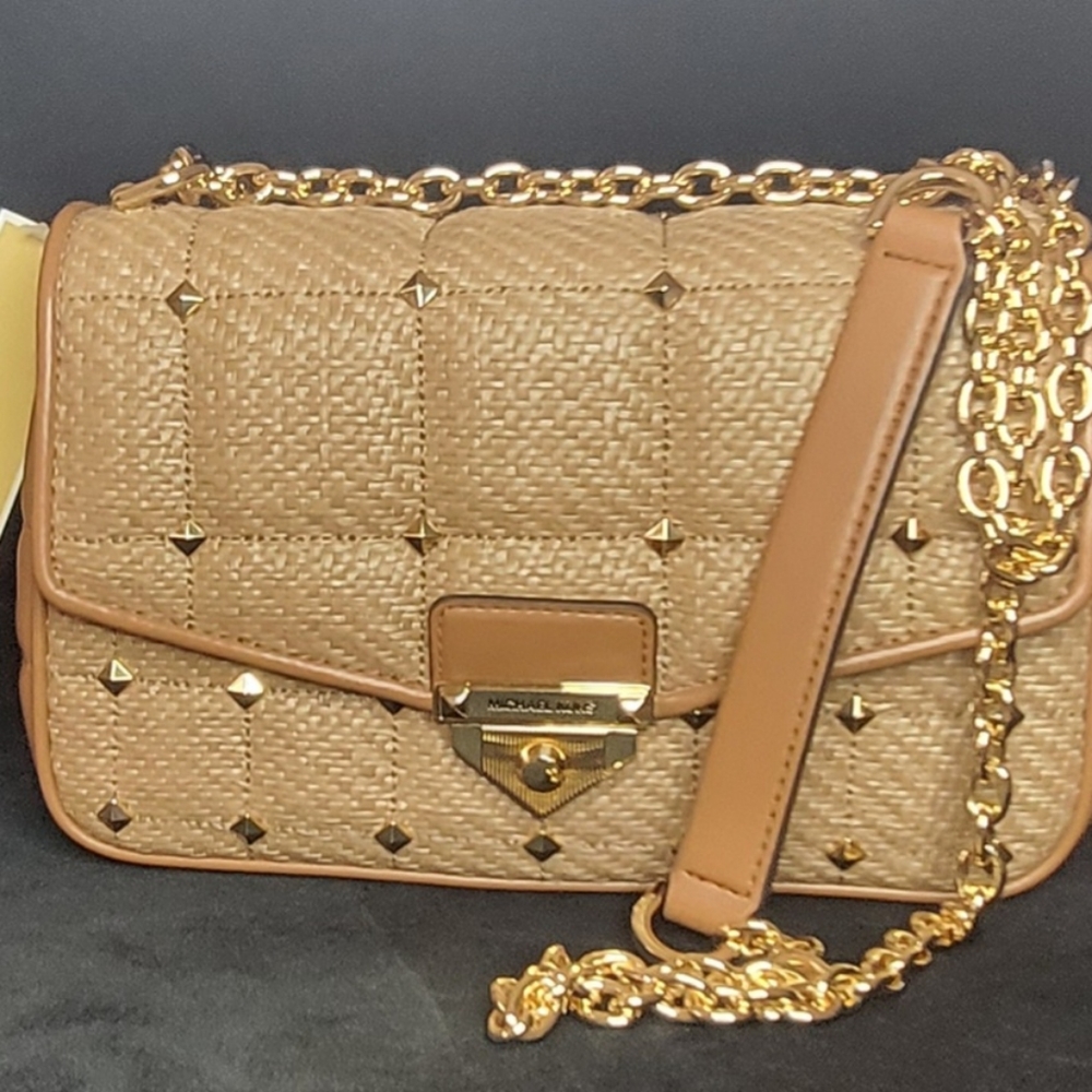 Large Studded Quilted Handbag